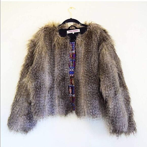 Free people unwritten Faux Fur Jacket Size XS - Picture 7 of 10